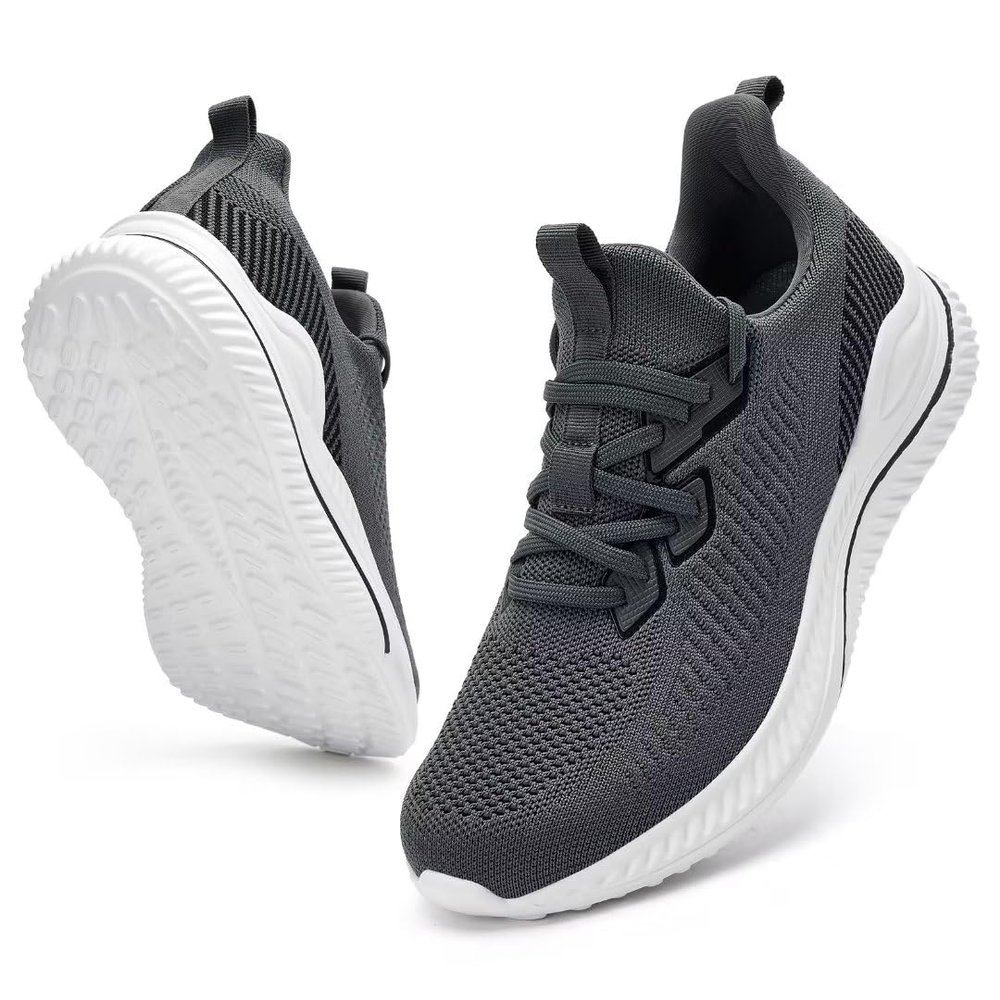 Akk Mens Hand Free Slip On Wide Walking Shoes Memory Foam Runnning Tennis Shoes Lightweight Breathable Casual Sneakers Dark Grey