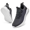 Akk Mens Hand Free Slip On Wide Walking Shoes Memory Foam Runnning Tennis Shoes Lightweight Breathable Casual Sneakers Dark Grey view 1