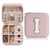 Parima Travel Jewelry Organizer for Women | Necklace, Earring, Ring Organizer | Women's Travel Gifts - Letter I, Pink view 1