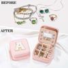 Parima Travel Jewelry Organizer for Women | Necklace, Earring, Ring Organizer | Women's Travel Gifts - Letter I, Pink view 2