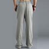 GOKKILRW Mens Cotton Linen Casual Pants Drawstring Elastic Waist Summer Loose Fit Beach Yoga Pants Trousers(Grey,3X-Large) view 4