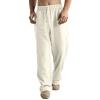 GOKKILRW Mens Cotton Linen Casual Pants Drawstring Elastic Waist Summer Loose Fit Beach Yoga Pants Trousers(Beige,X-Large) view 1