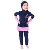 Burkini Swimsuits For Girls Kids Muslim Swimsuit Islamic Hijab Cap Swim Top Pants Modest Full Coverage Swimwear Toddler Long Sleeve Rashguard Beachwear Swimming Suit Bathing Suits Blue + Pink 2-3T view 1
