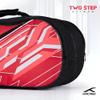 HUNDRED Two Step Badminton and Tennis Racquet Kit Bag | Size: Medium | Material: Polyester | 2 Compartments | Front Zipper Pocket | Padded Back Straps | Easy-Carry Handle | Red (6in1) view 2