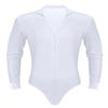 iiniim Men's Shiny Rhinestone Deep V Neck Latin Tango Dance Shirt Leotard Ballroom Dance Costume White#3 Large view 4