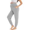 WiWi Women's Viscose from Bamboo Maternity Pants Soft Over The Belly Pregnancy Leggings High Waist Stretchy Bottoms S-XL, Heather Grey, Small view 4