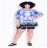 Avenue Women's Plus Size Poncho - Watercolor view 2