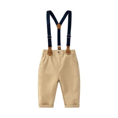 Boarnseorl Baby Boys Pants with Suspenders, 2-3T Brown