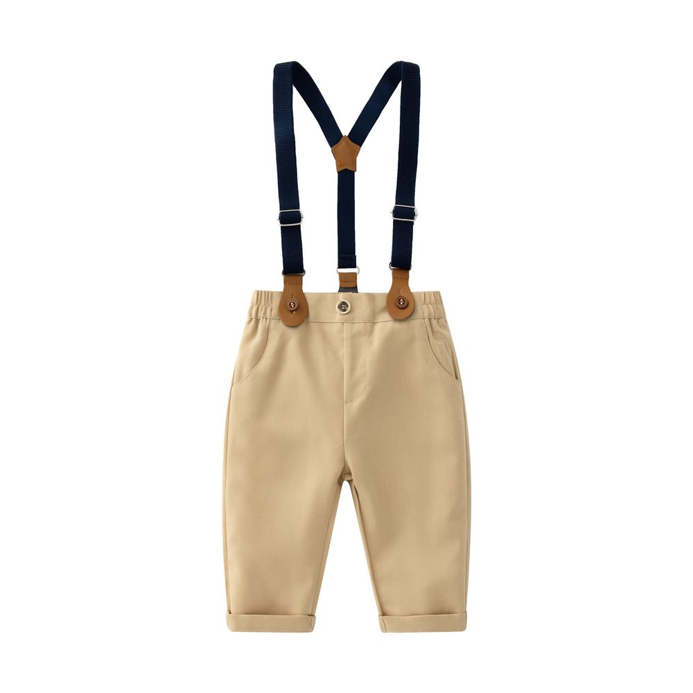 Boarnseorl Baby Boys Pants with Suspenders, 2-3T Brown
