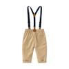 Boarnseorl Baby Boys Pants with Suspenders, 2-3T Brown view 2
