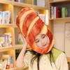 BEESUM 2023 Cute Toast Hat Plush Bread Dress Up Cap Mask for Halloween Christmas Party Costume (White & Yellow) view 2