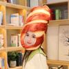BEESUM 2023 Cute Toast Hat Plush Bread Dress Up Cap Mask for Halloween Christmas Party Costume (White & Yellow) view 3