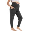 WiWi Women's Viscose from Bamboo Maternity Pants Soft Over The Belly Pregnancy Leggings High Waist Stretchy Bottoms S-XL, Charcoal Heather, Small view 1