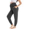 WiWi Women's Viscose from Bamboo Maternity Pants Soft Over The Belly Pregnancy Leggings High Waist Stretchy Bottoms S-XL, Charcoal Heather, Small view 4