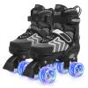 Kids Roller Skates for Boys, Black Adjustable Rollerskates with Light Up Wheels for Teens Youth Ages 8-12 10 11 12, Beginners Outdoor Sports, Best Birthday Gift for Kids view 1