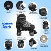 Kids Roller Skates for Boys, Black Adjustable Rollerskates with Light Up Wheels for Teens Youth Ages 8-12 10 11 12, Beginners Outdoor Sports, Best Birthday Gift for Kids view 2