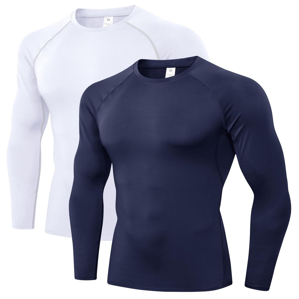 Compression Shirts Men Long Sleeve Athletic Thermal Shirt Workout Cool Dry Running Tops Sports Gym Undershirt Base Layer Tops