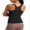 CRZ YOGA Butterluxe Workout Tank Tops for Women - Racerback Padded High Neck Yoga Athletic Shirt with Built in Bra Black XX-Small view 1