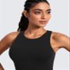 CRZ YOGA Butterluxe Workout Tank Tops for Women - Racerback Padded High Neck Yoga Athletic Shirt with Built in Bra Black XX-Small view 4