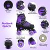 Purple Adjustable Rollerskates with Light Up Wheels for Girls Ages 6-12, Best Outdoor Sports Gift view 2