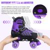 Purple Adjustable Rollerskates with Light Up Wheels for Girls Ages 6-12, Best Outdoor Sports Gift view 3