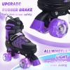 Purple Adjustable Rollerskates with Light Up Wheels for Girls Ages 6-12, Best Outdoor Sports Gift view 4