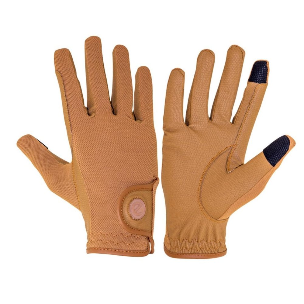 eGlove eQUEST GripPro X-LITE - Lightweight, Breathable, and Grippy - Comfort Mesh Back - Touchscreen Riding Gloves - 2022/23 (Caramel - Plain Cuff, XX-Small)