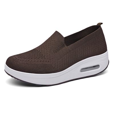 XIRUJNFD Women's Orthopedic Sneakers, Air Cushion Slip On Shoes, Mesh Orthopedic Sneakers for Women, Sandals Women (Dark Brown,7)