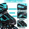 Nattork Blade Roller Skates for Boys with Light Up Wheel,Adjustable Inline Skates for Kids Ages 6-12 6 7 8 9 Children's Outdoor & Indoor, Beginners Teal view 2
