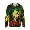 Jamaican Lion Flag Unisex Full Zip-Up Sun Protection Hoodie Long Sleeve Jacket Pocket Outdoor Travel Beach -Medium view 1