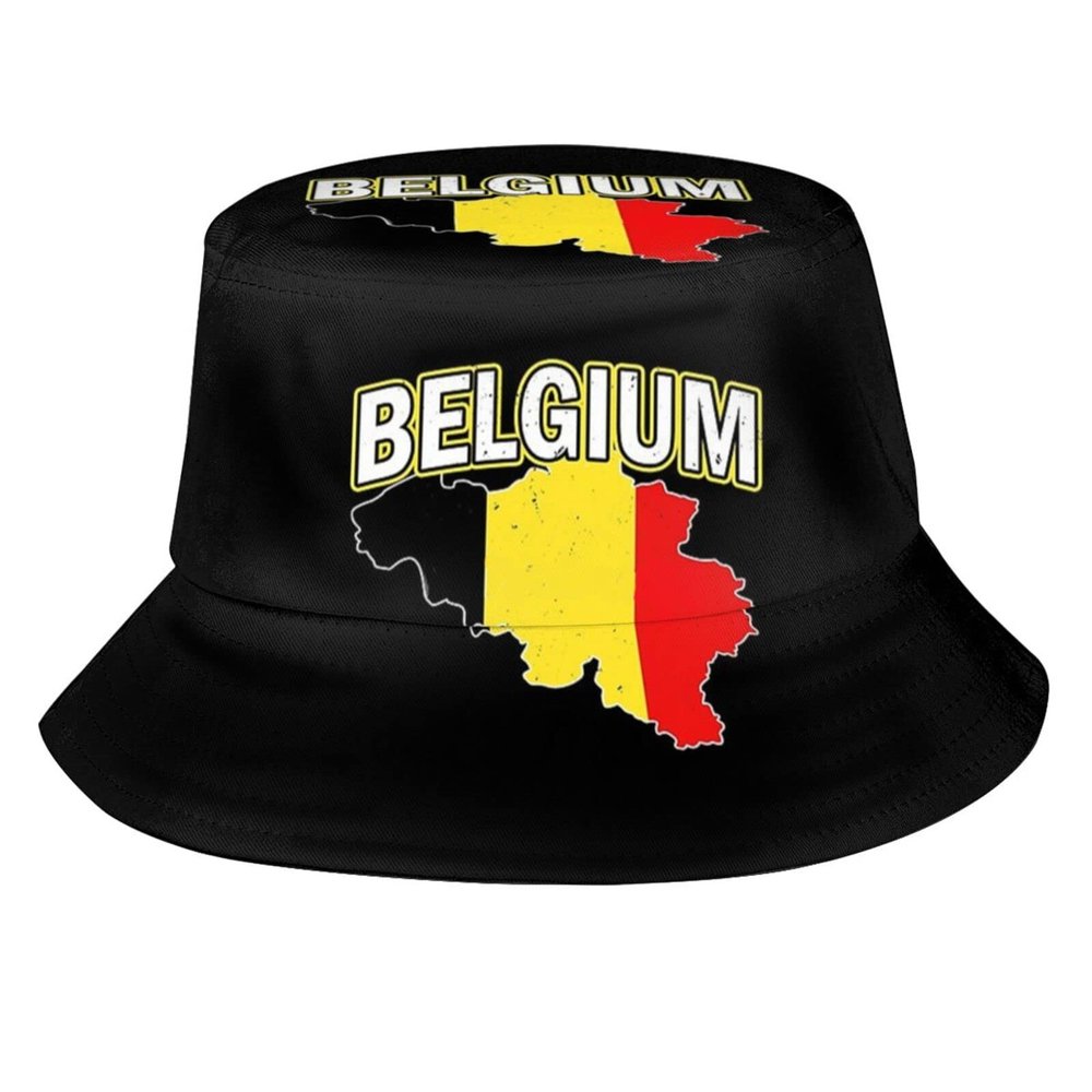 Cute Belgium Flag Bucket Hats Fashion Sun Cap Packable Summer Travel Outdoor Belgian Fisherman Hat for Men and Women