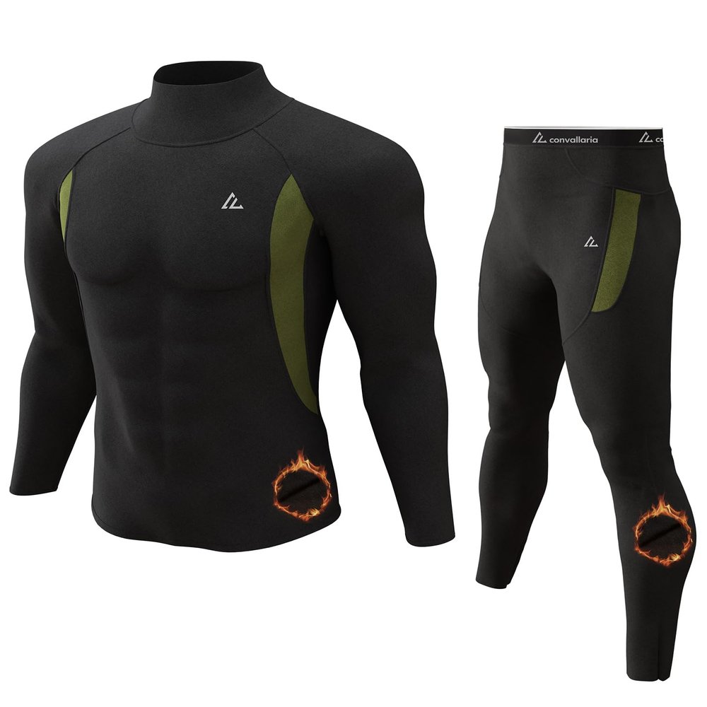 CL Thermal Underwear Long Johns for Men,Hunting Gear Sport Top and Bottom Set Winter Base Layer Long Underwear for Outdoor