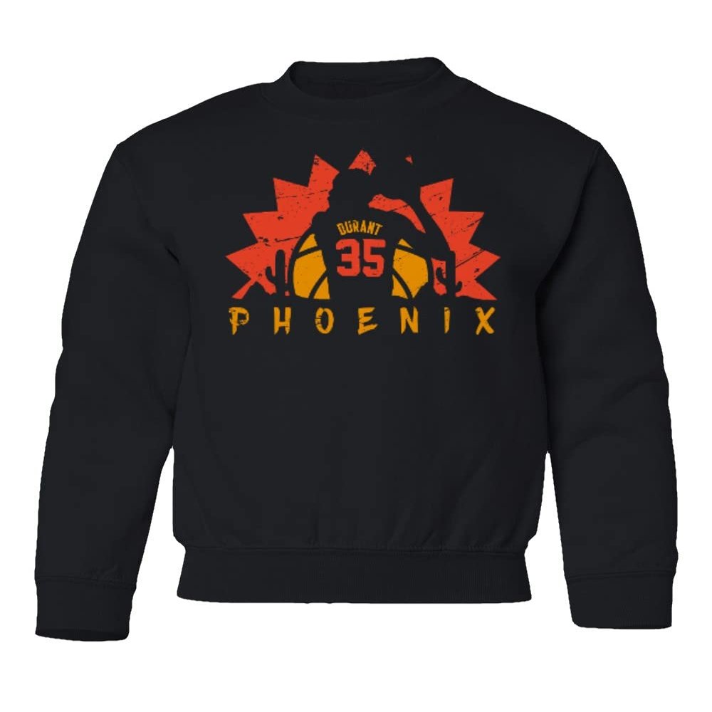 Durant Phoenix Basketball Star Player Youth Crewneck Sweatshirt (Black, Youth Medium)