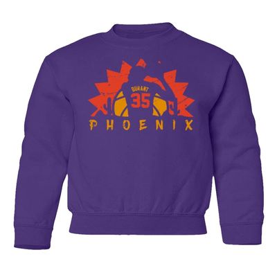Durant Phoenix Basketball Star Player Youth Crewneck Sweatshirt (Purple, Youth X-Large)