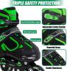 Nattork Blade Roller Skates for Boys with Light Up Wheel,Adjustable Inline Skates for Kids Ages 6-12 6 7 8 9 Children's Outdoor & Indoor, Beginners Green view 2