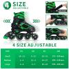 Nattork Blade Roller Skates for Boys with Light Up Wheel,Adjustable Inline Skates for Kids Ages 6-12 6 7 8 9 Children's Outdoor & Indoor, Beginners Green view 4