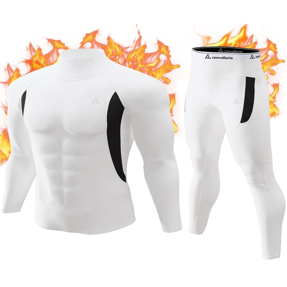 CL Thermal Underwear Long Johns for Men,Hunting Gear Sport Top and Bottom Set Winter Base Layer Long Underwear for Outdoor