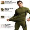 CL Thermal Underwear Long Johns for Men,Hunting Gear Sport Top and Bottom Set Winter Base Layer Long Underwear for Outdoor view 2