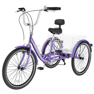 LILYPELLE Adult Tricycles 7 Speed, 3 Wheel Bikes Adult Trikes 20/24/26 inch, Three-Wheeled Bicycles Cruise Trike with Shopping Basket for Seniors, Women, Men