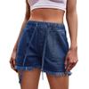 DBFBDTU Solid Elastic Waist Short Jeans Women Caual Drawstring Straight Shorts Office Lady Shorts view 1