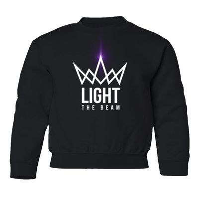 The Beam Sacramento Crown Basketball Winning Symbol Youth Crewneck Sweatshirt (Black, Youth Small)