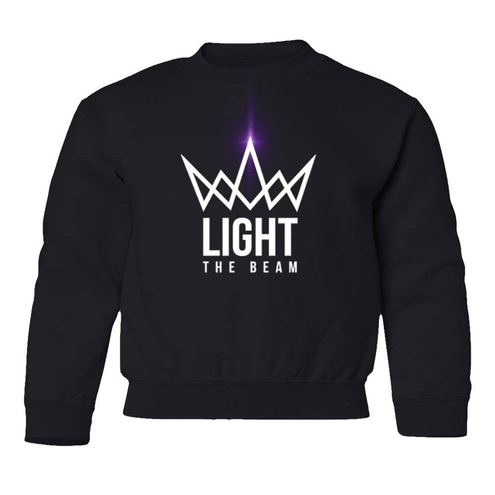 The Beam Sacramento Crown Basketball Winning Symbol Youth Crewneck Sweatshirt (Black, Youth Small)