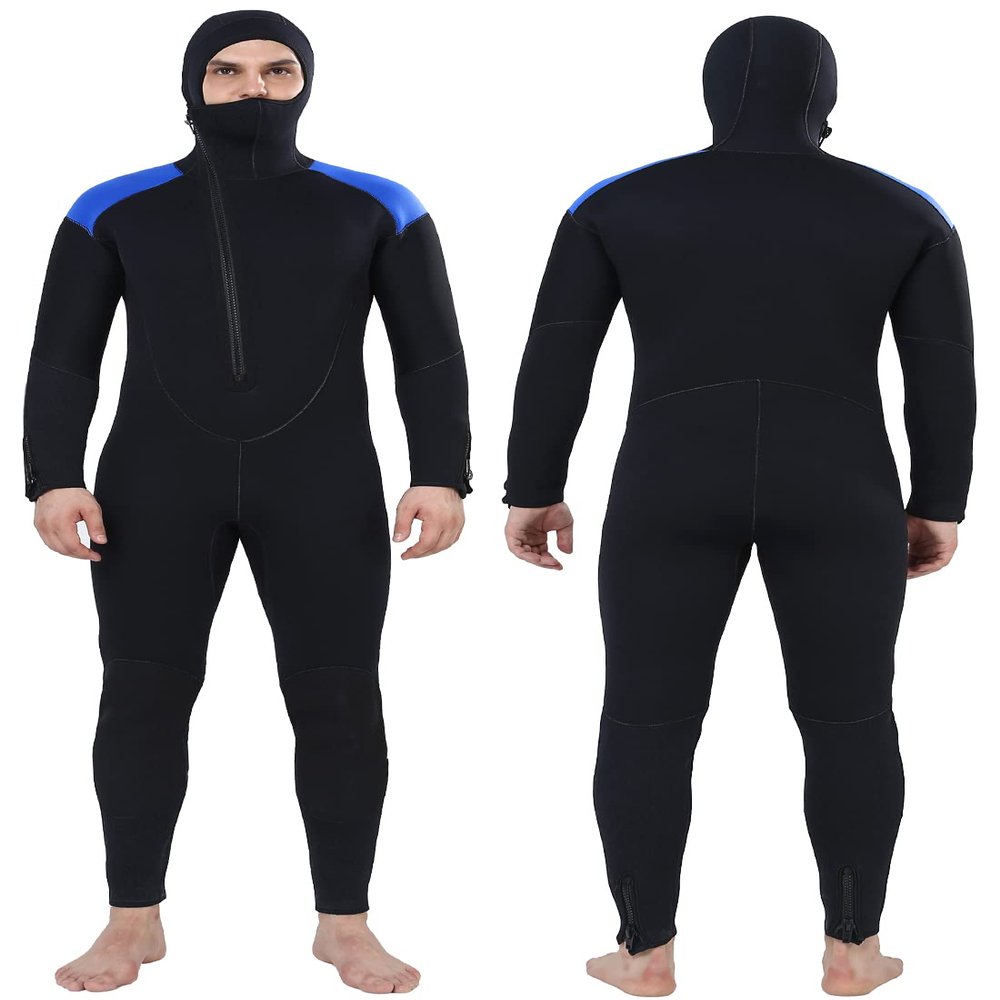 DEHAI 5mm Wetsuit Mens Neoprene Diving Wet Suits Long Sleeve Back Zipper Full Body Thermal Swimsuit in Cold Water Keep Warm for Swimming Scuba Surfing