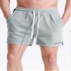 NELEUS Men's 3 Pack Running Shorts with Pockets,3D Honeycomb Thick Fabric,6112, Black/Light Grey/Light Blue,S view 4