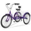 LILYPELLE Adult Tricycle 7 Speed, 3 Wheel Bike Adult, 20/24/26 inch Wheels Cruiser Bikes with Cargo Basket for Seniors, Women, Men view 1