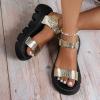 Flat Platform Sandals for Women Dressy,Open Toe Buckle Ankle Strap Espadrilles Flatform Wedge Casual Sandal view 2