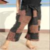 RaanPahMuang Thai Fisherman Shorts Boys/Girls, Loose Yoga, Pirate, Harem Pants, Natural Fabrics, Unisex Kimono Pants, 3 Years-4 Years, Thick StonewashMuang Cotton - Patch - Black with Brown view 3