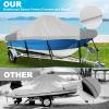 BOATPRO Waterproof Center Console Boat Cover 17-19ft, Heavy Duty 1300D Marine Grade Polyester Canvas 1718 ft 19 Foot Boat Center Console Covers, Gray view 3
