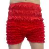 DRHOM Women Boxer Bloomers Shorts Ruffled Lace Dance Panties Sissy Pettipants Bloomers Frilly Shorts Underwear (Red, Large) view 1