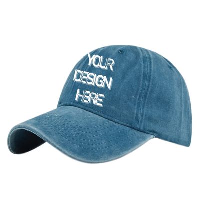 Custom Baseball Cap Adjustable Size, Customizable Hat Design Your Own Classic Mens Womens Trucker Hat (B-Blue Lake)